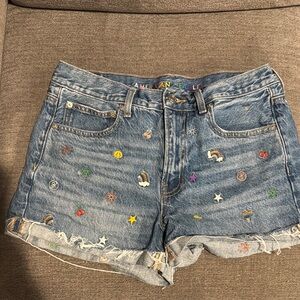 Pride American Eagle Outfitters Blue Jean Shorts Distressed Style